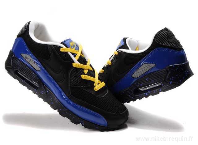 noir et bleu occasionnels Nike Air Max 90 (2)